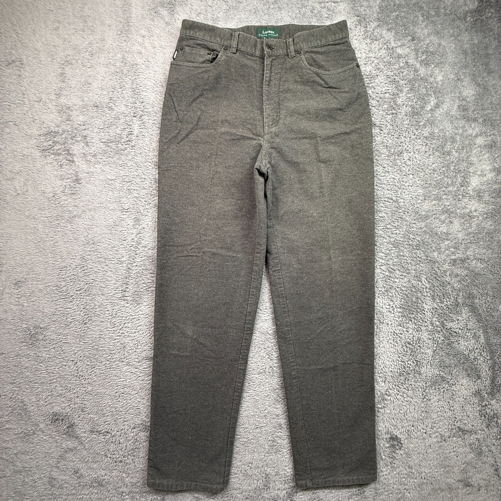 Vintage 90s Lauren Ralph Lauren Brushed Cotton Jeans Womens 10 High Rise Tapered